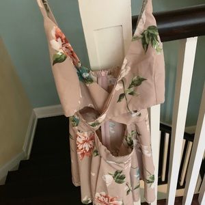 Tan flowery romper